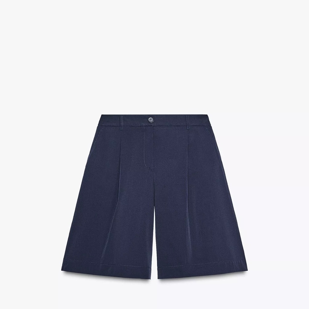 Zara Midnight Blue Pleated Shorts